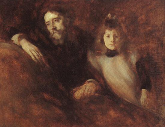 Eugene Carriere Alphonse Daudet and his Daughter china oil painting image